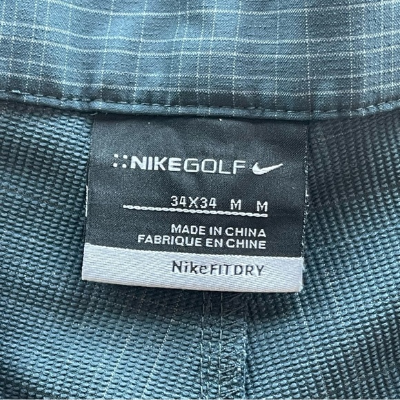 Nike Golf Dri-fit pants 34/34 M Plaid Dark Grey - Picture 6 of 15
